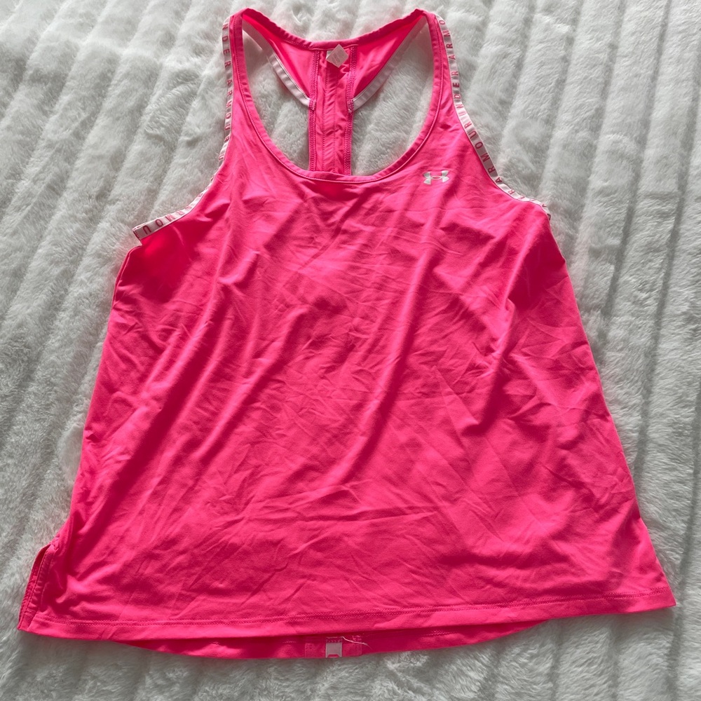 Under Armour Women's Bright Pink Heat Gear Tank Top - Picture 6 of 12